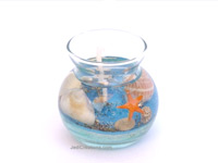 CANDJ-102 - Small round jar jelly candles with submarine sea-scape motif, manufacturer, exporter, wholesale directly from Thailand
