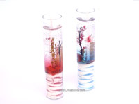 CANDJ-105 - Long glass jelly candles with two-tone submarine sea-scape motif, manufacturer, exporter, wholesale directly from Thailand