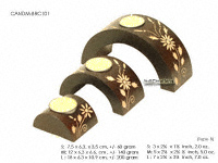 Bridge design mango wood candle holders, hand carved, set of three, BRC101 [CANDM-120] - manufacturer, exporter, wholesale directly from Thailand, JediCreations
