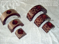 Bridge design mango wood candle holders, hand carved, set of three, CANDM-BRC102 and CANDM-BRC103 - manufacturer, exporter, wholesale directly from Thailand, JediCreations