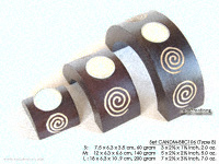 Bridge design mango wood candle holders, hand carved, set of three, CANDM-BRC106 - manufacturer, exporter, wholesale directly from Thailand, JediCreations