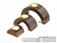 Bridge design mango wood candle holders, hand carved, set of three, CANDM-BRP101 - manufacturer, exporter, wholesale directly from Thailand, JediCreations