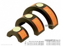 Bridge design mango wood candle holders, hand carved, set of three, CANDM-BRP102 - manufacturer, exporter, wholesale directly from Thailand, JediCreations