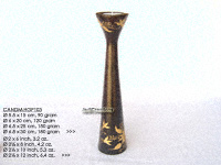 High goblet design mango wood candle holder with hand painted design CANDM-HGP103 - manufacturer, exporter, wholesale directly from Thailand, JediCreations