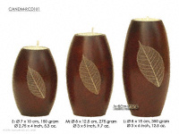 Wholesale, cone shaped mango wood candle holder in available in natural, black and dark brown color, CANDM-RCD101, mango wood manufacturer artisans, Thailand.