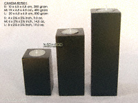 Modern rectangular design mango wood candle holder in plain simple black CANDM-REP001 - manufacturer, exporter, wholesale directly from Thailand, JediCreations