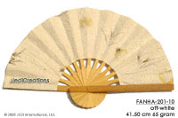 Off-White FANHA-201-10 Wholesale Pressed Flowers Paper Wedding Fans, Manufacturer Artisans, Thailand Direct