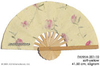 Light Purple FANHA-201-10 Wholesale Pressed Flowers Paper Wedding Fans, Manufacturer Artisans, Thailand Direct