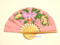 Hand fans, Saa paper fans, wedding fans with painted butterflies,birds, flowers designs - manufacturer, exporter, wholesale supplier directly from Thailand - FANHA-205-10