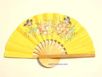 Hand fans, Saa paper fans, wedding fans with painted butterflies,birds, flowers designs - manufacturer, exporter, wholesale supplier directly from Thailand - FANHA-207-10