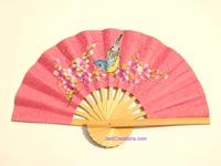Hand fans, Saa paper fans, wedding fans with painted butterflies,birds, flowers designs - manufacturer, exporter, wholesale supplier directly from Thailand - FANHA-208-10