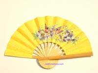 Hand fans, Saa paper fans, wedding fans with painted butterflies,birds, flowers designs - manufacturer, exporter, wholesale supplier directly from Thailand - FANHA-209-10