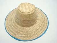 HATF-B101 - Bamboo Sun Hats: Farmer bamboo hat with colored bamboo ribbon, wholesale directly from Thailand, manufacturer exporter