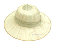 HATU-P102 - Palm Sun Hats: Unisex wide rim palm hat, men's safari hat, with palm ribbon, wholesale directly from Thailand