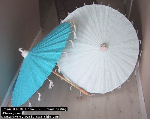 View an example of our Saa paper wedding parasols in action