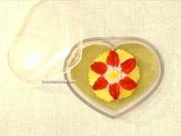 Carved soap flower in heart shaped clear plastic container SOAPFL-CP102, manufacturer, exporter, wholesale supplier directly from Thailand
