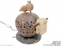 WOCO-112 - Buffalo Lamp - innovative wholesale wood, coconut, manufacturer exports JediCreations