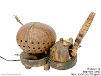 WOCO-114 - Elephant Lamp - innovative wholesale wood, coconut, manufacturer exports JediCreations