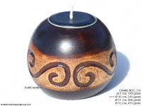 CAMA-BOC116 Finity, wholesale ball shaped mango wood candle holder; handmade in Thailand