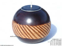 CAMA-BOC119 Tolebori, wholesale ball shaped mango wood candle holder; handmade in Thailand