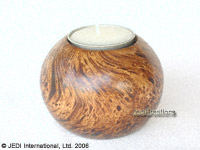 CAMA-BON101 Tiger, wholesale ball shaped mango wood candle holder; handmade in Thailand