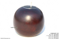 CAMA-BRC118 Solid Dark Brown, wholesale ball shaped mango wood candle holder; handmade in Thailand