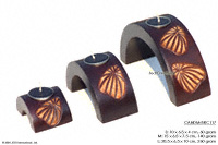 CAMA-BRC117 Sea Shells, wholesale mango woodcandle holders; manufacturer artisans Thailand