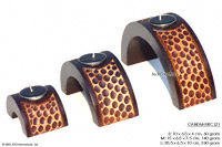 CAMA-BRC121 Poffers, wholesale mango wood candle holders; manufacturer artisans Thailand