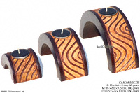 CAMA-BRC130 Contour, wholesale mango wood candle holders; manufacturer artisans Thailand