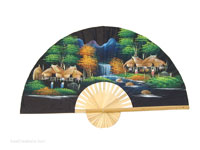 FULL VIEW: FANWA-GS110 - Hand Painted Asian Wall Fans - Wholesale, Manufacturer Artisans Thailand