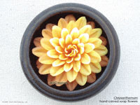 Yellow hand carved Chrysanthemum soap flower