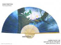 FULL IMAGE: FANWA-GH101 Jungle Orchids - Hand Painted Asian Wall Fans - Wholesale, Manufacturer Artisans Thailand