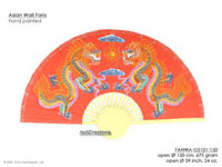 FULL IMAGE: FANWA-GS101 Dragons - Hand Painted Asian Wall Fans - Wholesale, Manufacturer Artisans Thailand