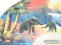 DETAIL IMAGE: FANWA-GS107 Elephants - Hand Painted Asian Wall Fans - Wholesale, Manufacturer Artisans Thailand